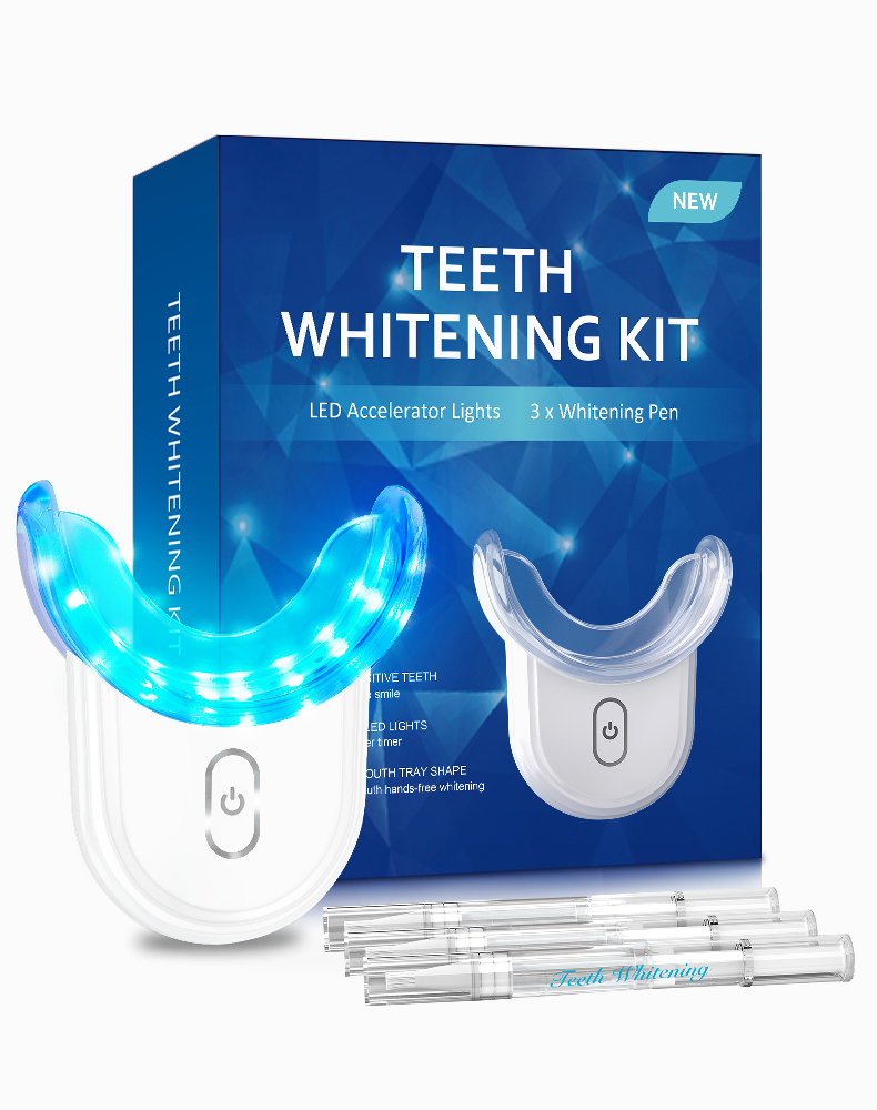 eeth Whitening Kit Gel Pen Strips -Specially Formulated for Sensitive Teeth, Gum, Braces Care 32X LED Light Tooth Whitener, Professional Oral Beauty Products Dental Tools 2 Mouth Trays