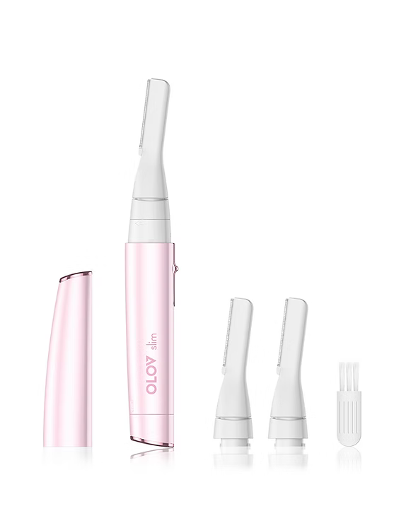Facial Hair Removal for Women, Painless Eyebrow Trimmer with Pivoting Head, Electric Battery Operated Body Hair Remover with 2 Replaceable Blade for Face Neck Chin Bikini