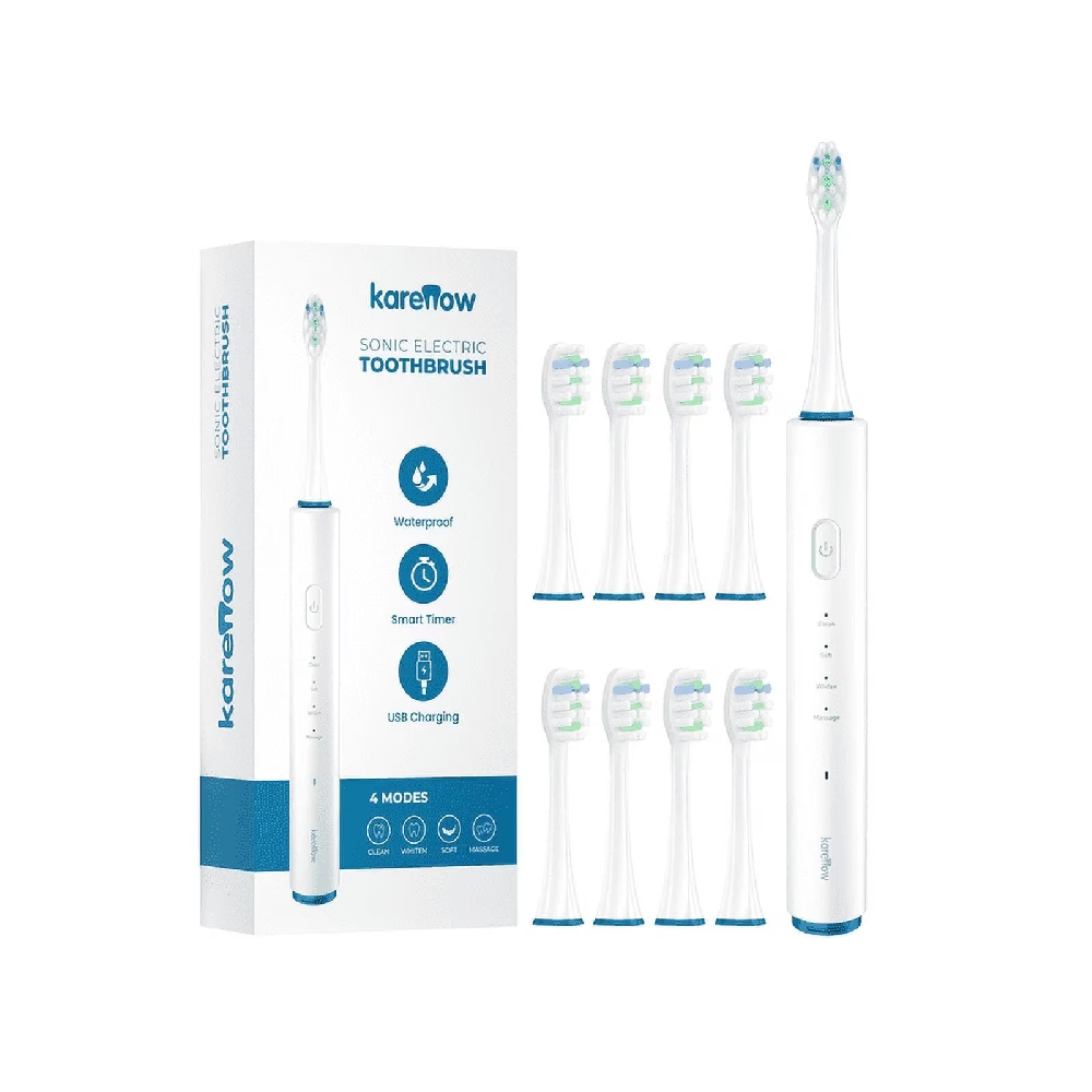 Electric Toothbrush for Adults and Kids with 4 Modes, 8 Soft Replacement Brush Heads, 9 Pack,40000 VPM Rechargeable Power Toothbrush with Wireless Charger,IPX7 Waterproof Battery Life